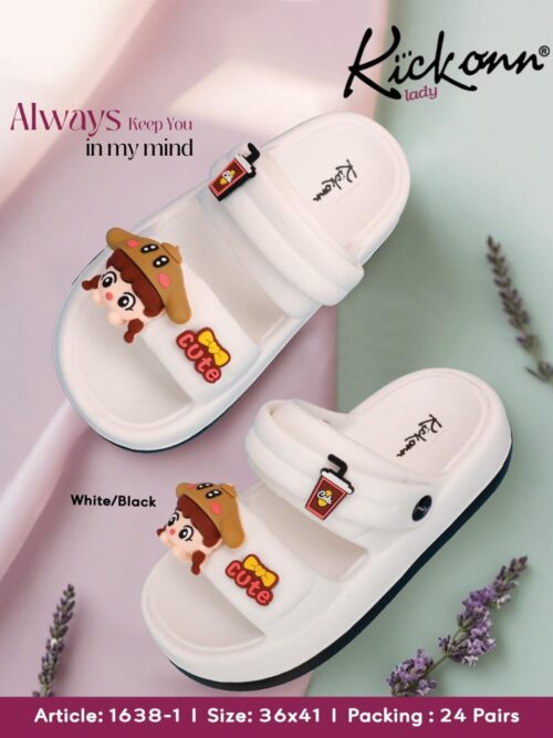 Kickonn Lady Cartoon Character Slip-On Slippers/Sandals